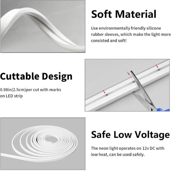 Alternative view of Esnek Neon Led Şerit Işık 5 Metre Beyaz Dimmer Buton Dekoratif Ambiyans Aydınlatma