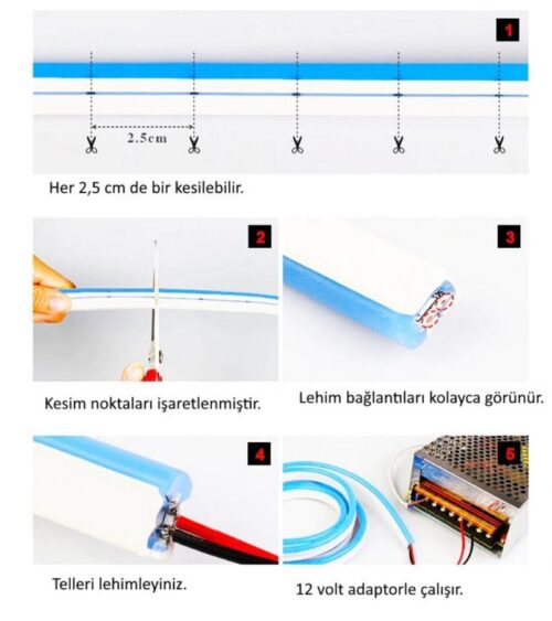 Neon Şerit Led Işık 12v 10 Metre - Görsel 2