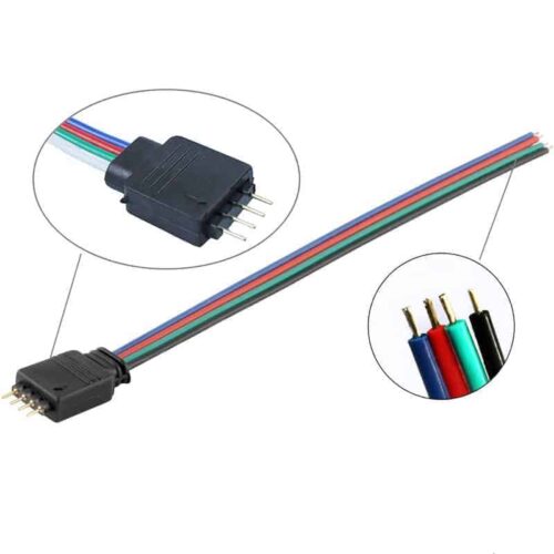 RGB Şerit Led Konnektörü Kablolu Soket