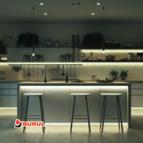 SB-6557 2.5 Metre Beyaz Şerit Led Işık Dimmer Kumandalı Mutfak Tezgah Çalışma Masası Raf Işık - Görsel 4
