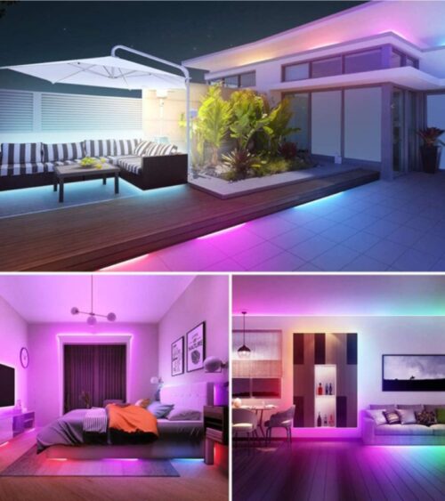 SB-6547 2.5 Metre 256 Renk Bluetooth APP Kontrol Renk Değiştiren RGB Şerit Led Işık Seti - Görsel 3