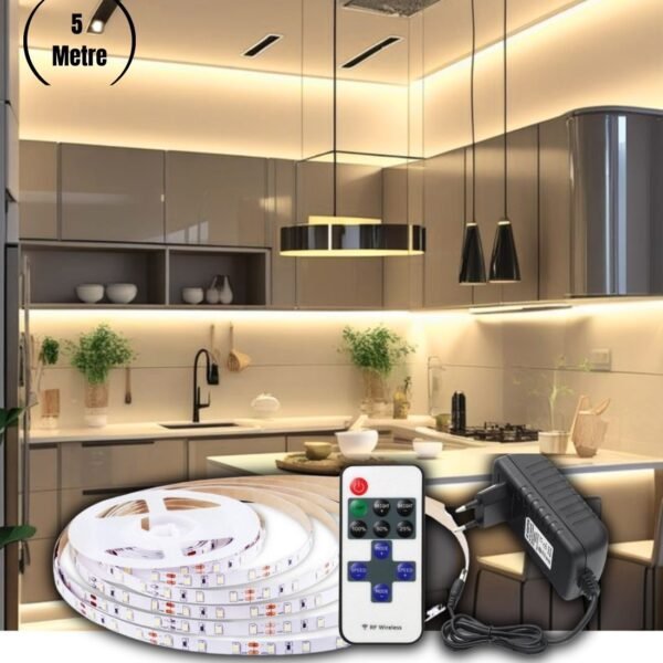 5 Metre Gün Işığı Şerit Led Işık Dimmer Kumandalı Mutfak Tezgah Çalışma Masası Raf Işık SB-6557